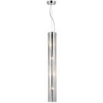 Chroman Empire Tall Pendant - Chrome / Smoke Glass / Chrome