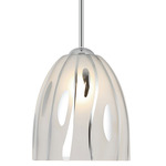 Chroman Empire Bell Pendant - Chrome / Smoke Glass / Chrome