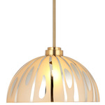 Chroman Empire Dome Pendant - Satin Gold / Clear / Gold