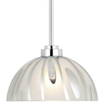 Chroman Empire Dome Pendant - Chrome / Smoke Glass / Chrome