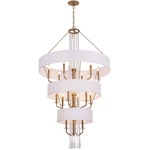Barcelona Tiered Pendant w/Shade - Brass / Clear