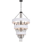 Barcelona Tiered Pendant w/Shade - Onyx / Clear