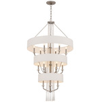 Barcelona Tiered Pendant w/Shade - Transcend Silver / Clear