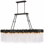Matrix Linear Pendant - Matte Black / French Gold / Clear