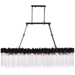 Matrix Linear Pendant - Matte Black / French Gold / Clear