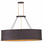 Cannery Oval Linear Pendant - Dark Bronze