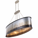 Cannery Oval Linear Pendant - Ombre Galvanized
