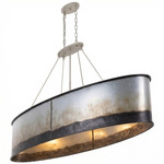 Cannery Oval Linear Pendant - Ombre Galvanized