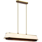 Desert Flyer Linear Pendant - Satin Brass / Walnut