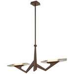 Down The Wrong Path Linear Pendant - Brontourage / Clear Seeded