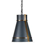Brasserie Pendant - Heritage Bronze / French Blue