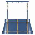 Brasserie Linear Pendant - Heritage Bronze / French Blue