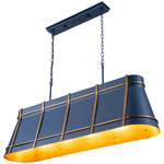 Brasserie Linear Pendant - Heritage Bronze / French Blue