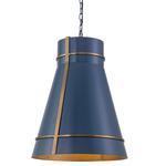 Brasserie Pendant - Heritage Bronze / French Blue