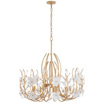 Petal Court Pendant - French Gold / Clear / White