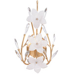 Petal Court Wall Sconce - French Gold / Clear / White