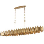 Petal Reign Linear Pendant - Brass