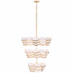 High Tide Tiered Pendant - French Gold / White