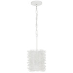 Urchin Cylinder Pendant - White