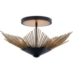 Aristocrat Semi Flush Ceiling Light - Dark Bronze / French Gold
