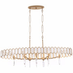 Drama Club Linear Pendant - Brass / Clear