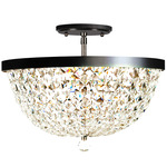 Crystal Baller Semi Flush Ceiling Light - Heritage Black / Clear