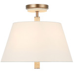 Rockford Semi Flush Ceiling Light - Travertine / Bone