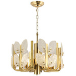 Brass Tax Chandelier - Satin Brass / Clear