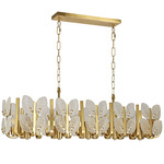 Brass Tax Linear Chandelier - Satin Brass / Clear