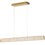 Golden Ratio Linear Pendant - Satin Gold / Clear