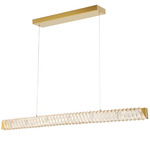 Golden Ratio Linear Pendant - Satin Gold / Clear