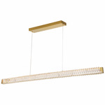 Golden Ratio Linear Pendant - Satin Gold / Clear