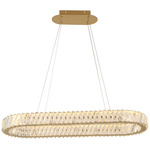 Golden Ratio Oval Pendant - Satin Gold / Clear