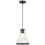 Alicia Pendant - Matte Black / Clear Seedy