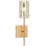 Chroman Empire Wall Sconce - Satin Gold / Clear / Gold