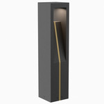 Cubical Outdoor 12V Bollard - Granite / Frosted