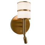 Veer Color-Select Reading Light - Aged Brass / Opal