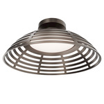 Colander Outdoor Color-Select Semi Flush Ceiling Light - Bronze / Frosted