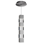 Super Star Color-Select Pendant - Brushed Nickel / Clear