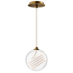 Roper Color-Select Pendant - Aged Brass / Clear