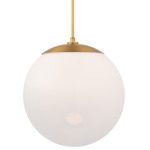 Honeymooner Pendant - Aged Brass / Opaline