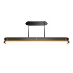 Longboard Linear Pendant - Black / Aged Brass / Frosted