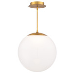 Honeymooner Pendant - Aged Brass / Opaline