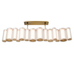 Troop Color-Select Linear Pendant - Aged Brass / Frosted