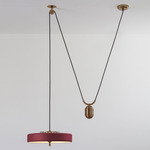 Revolve Rise and Fall Pendant - Overstock - Antique Brass / Oxblood