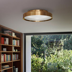 Berlin Wall / Ceiling Light - Brass / Sand Blasted Glass
