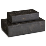 Black Bone Mosaic Box Set of 2 - Black