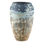 Catania Planter - Antique White / Blue Drip
