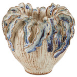 Tropical Crown Vase - Ivory / Reactive Blue