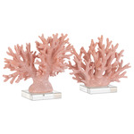 Fire Coral Set of 2 - Clear / Coral